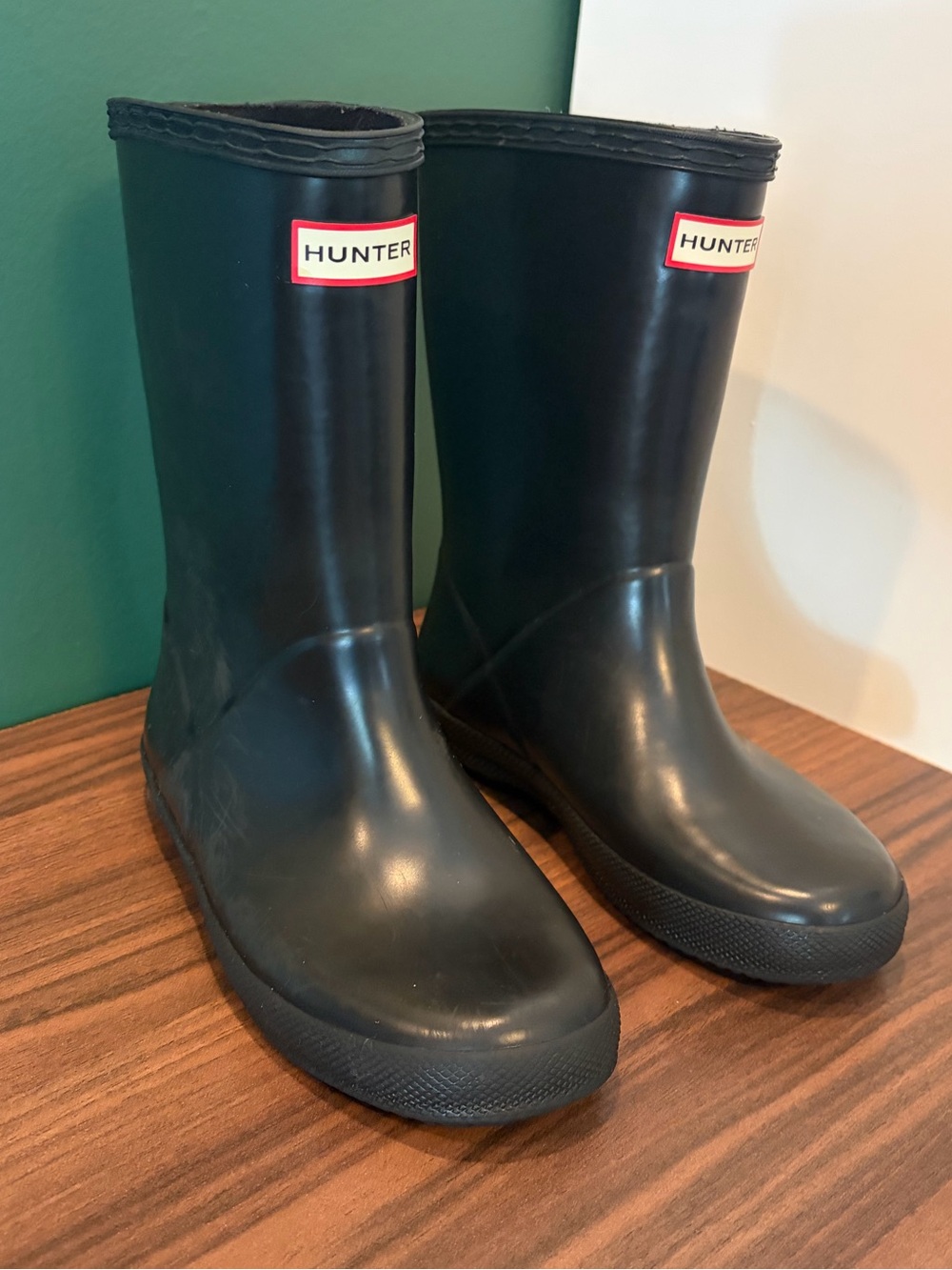 Hunter Kids Matte Black Short Rain Boots